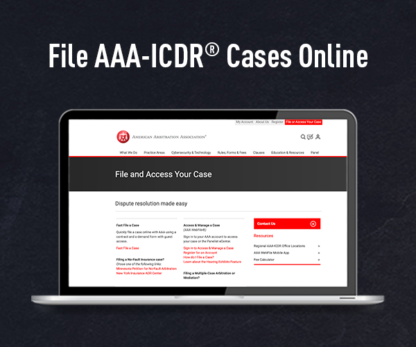 File AAA-ICDR Cases Online