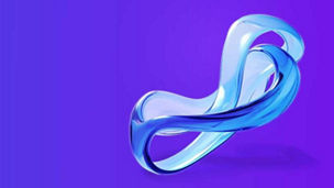 Abstract inverted mobius strip like structure banner