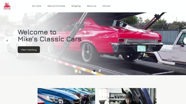 A screenshot of MikesClassic-Cars.com 