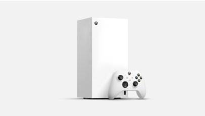 Xbox Series X Robot White Digital Edition and wireless controller.