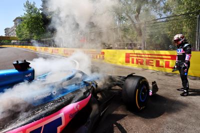 Pierre Gasly (FRA) Alpine F1 Team A523 stopped on track in the practice session. Formula 1 World Championship, Rd 4,