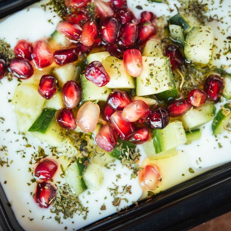 Yogurt salad in a to go dish container