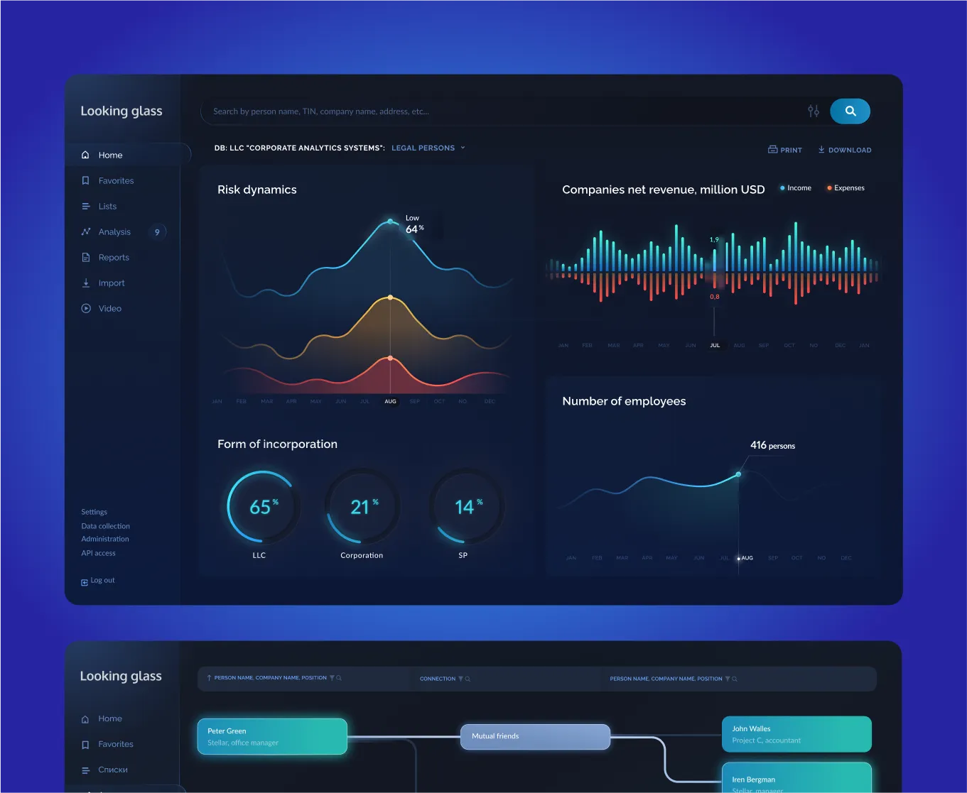 Dashboard Looking glass