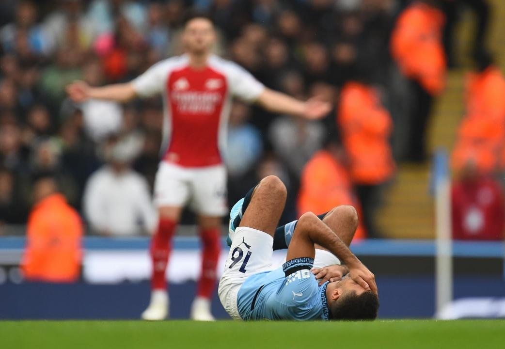 Man City's Rodri 'out for season' after ACL injury: reports