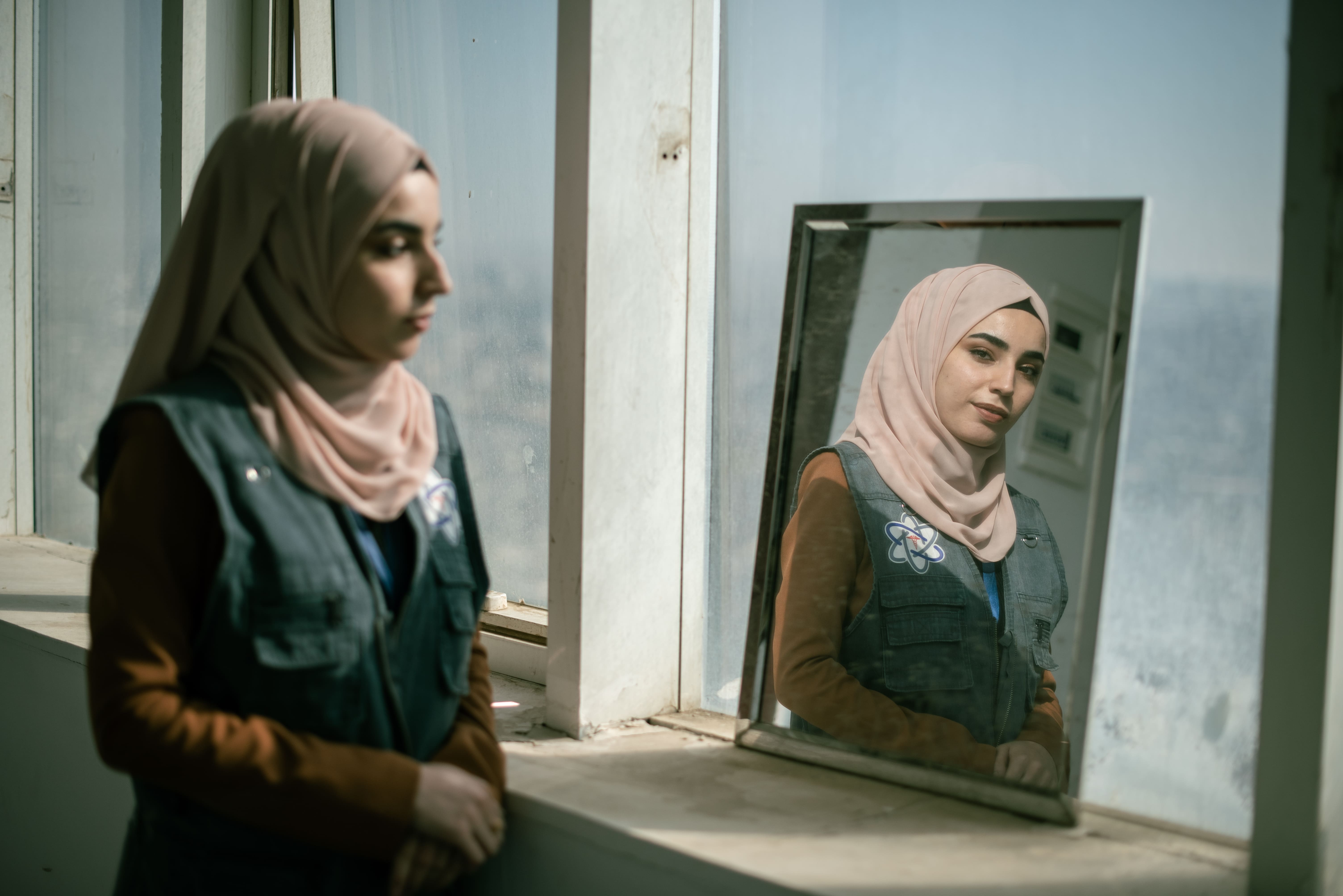 Psychologist at Viyan Organisation, photographed in the HQ Office, Justice Tower, Erbil, Iraq.