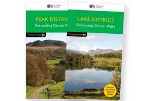 A pair of guidebooks with Longer Walks or Hikes