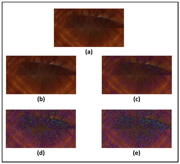 Results of adding gaussian noise with different standard deviations.