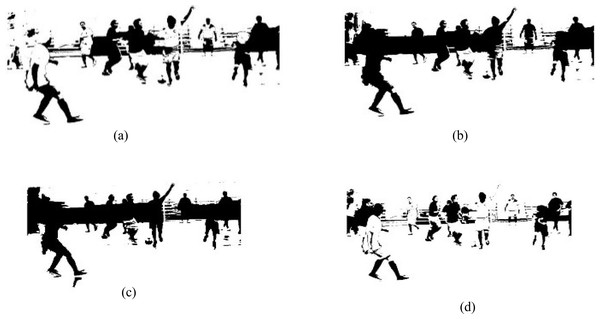 Results of different background subtraction techniques.