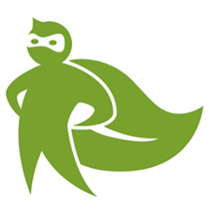 Green superhero mascot