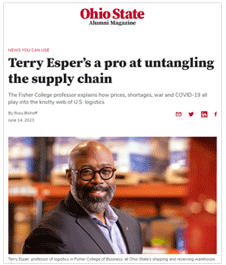 Terry Esper news article about untangling the supply chain