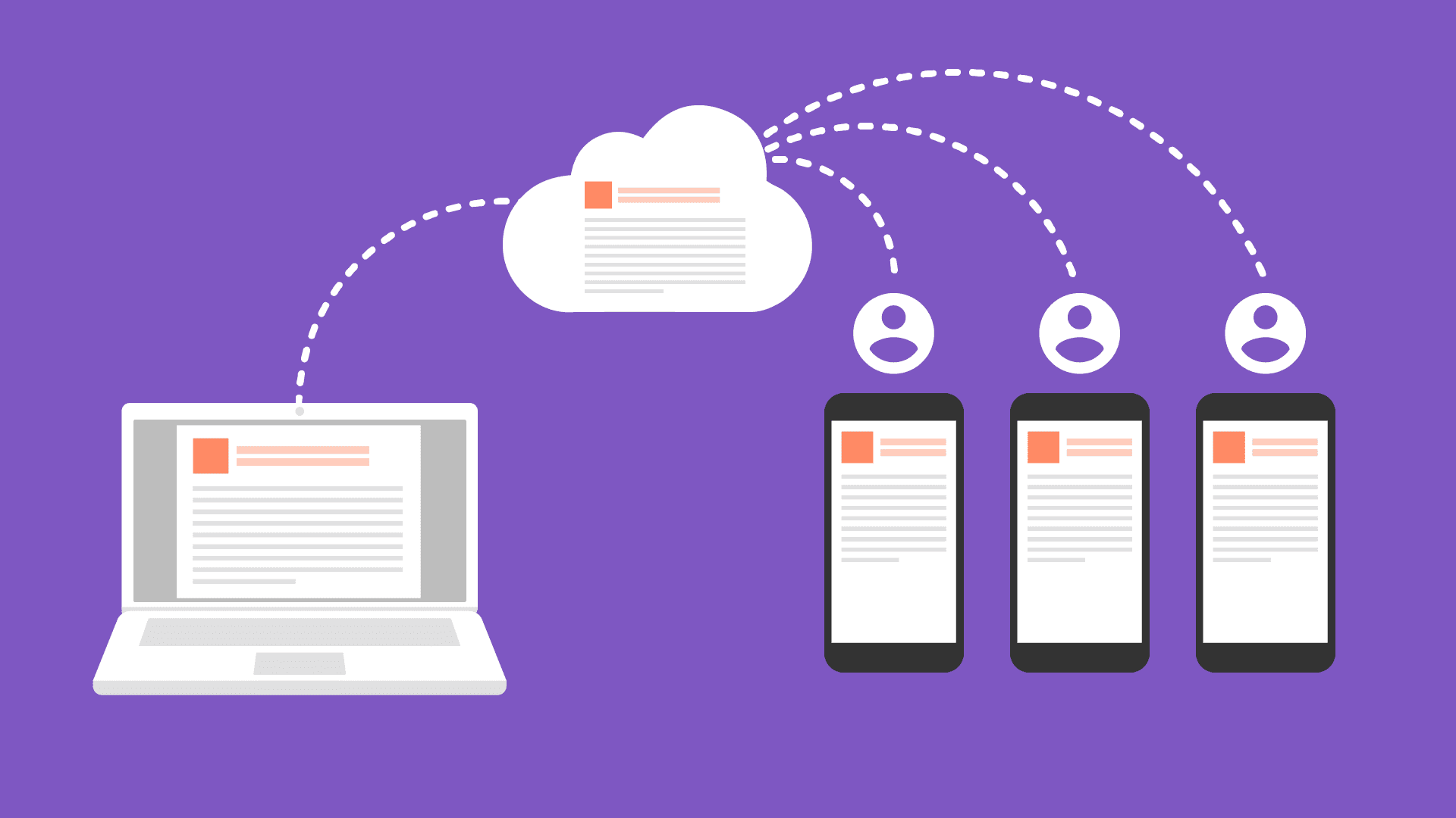 Illustration of syncing cloud data with clients