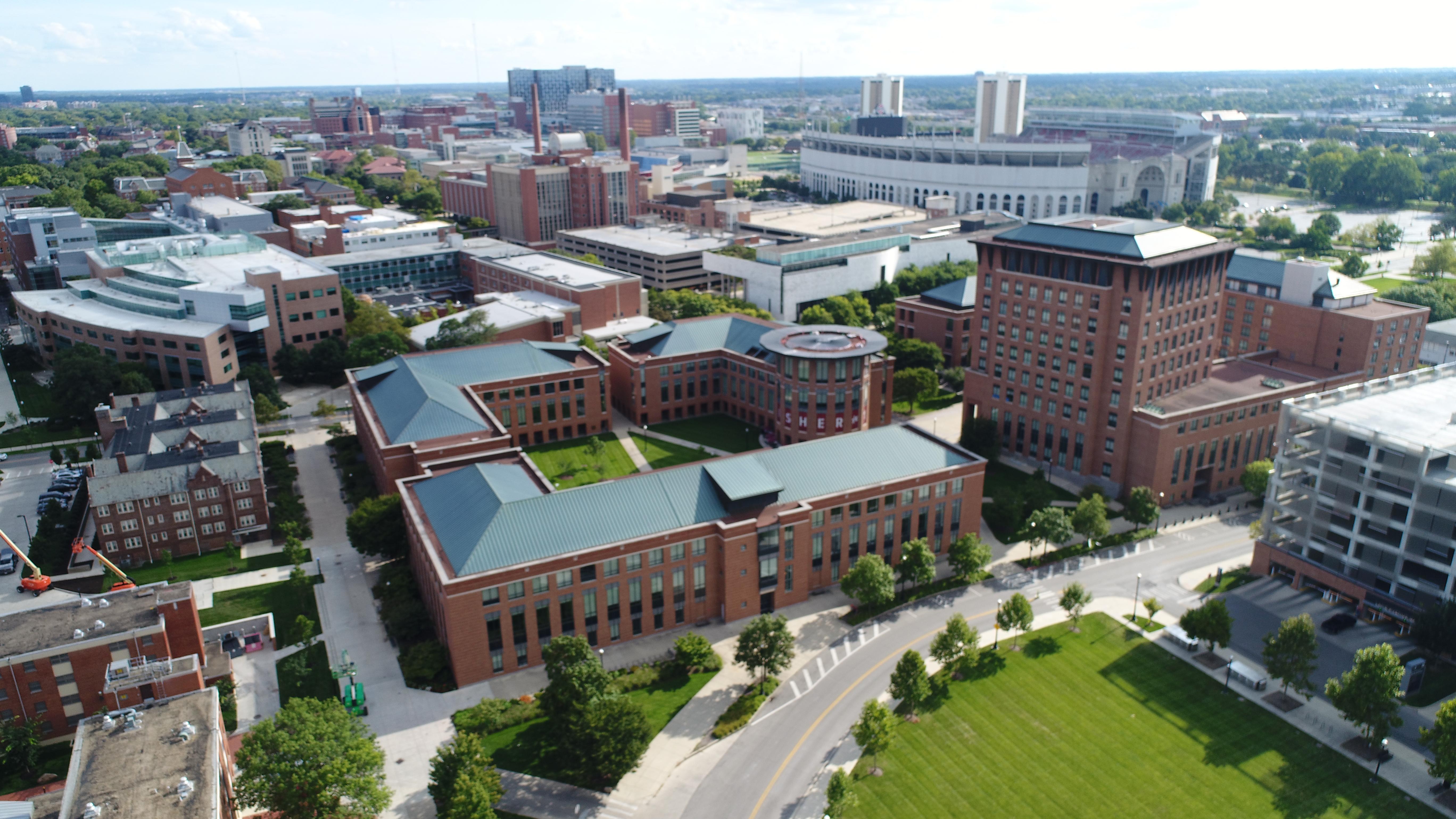 Aerial photo of Fisher's campus