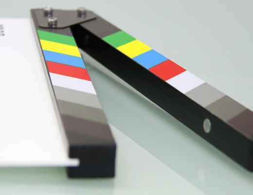 white and black clapper board