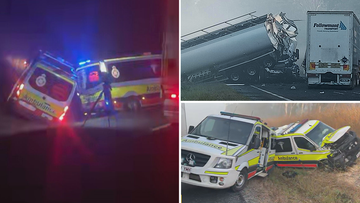 Trucks, ambulances caught in crash in Queensland