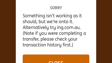 ING Australia banking down