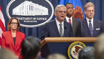 Attorney General Merrick Garland speaks during a news conference to announce that TD Bank will pay an approximately $3 billion settlement after authorities say the financial institution&#x27;s lax practices allowed for significant money laundering, at the Department of Justice, Thursday, Oct. 10, 2024, in Washington. (AP Photo/Mark Schiefelbein)