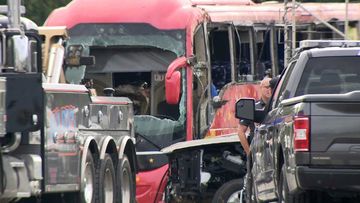 Seven people were killed and dozens injured Saturday, August 31 when a commercial passenger bus left a highway and overturned east of Vicksburg, Mississippi.