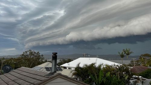 Ominous storm clouds over the Entrance, near Budgewoi.