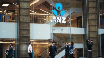 The ANZ bank and logo at Martin Place.