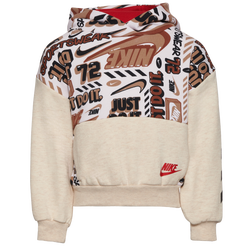 Boys' Preschool - Nike All Over Print Fleece Hoodie - Black/Beige