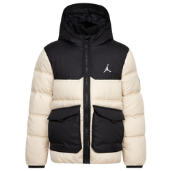 Boys' Grade School - Jordan Faux Down Jacket - Black/Beige