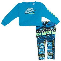 Girls' Infant - Nike Crew & Legging Set - Black/Blue