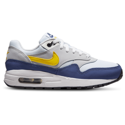 Boys' Grade School - Nike Air Max 1 - White/Yellow/Navy