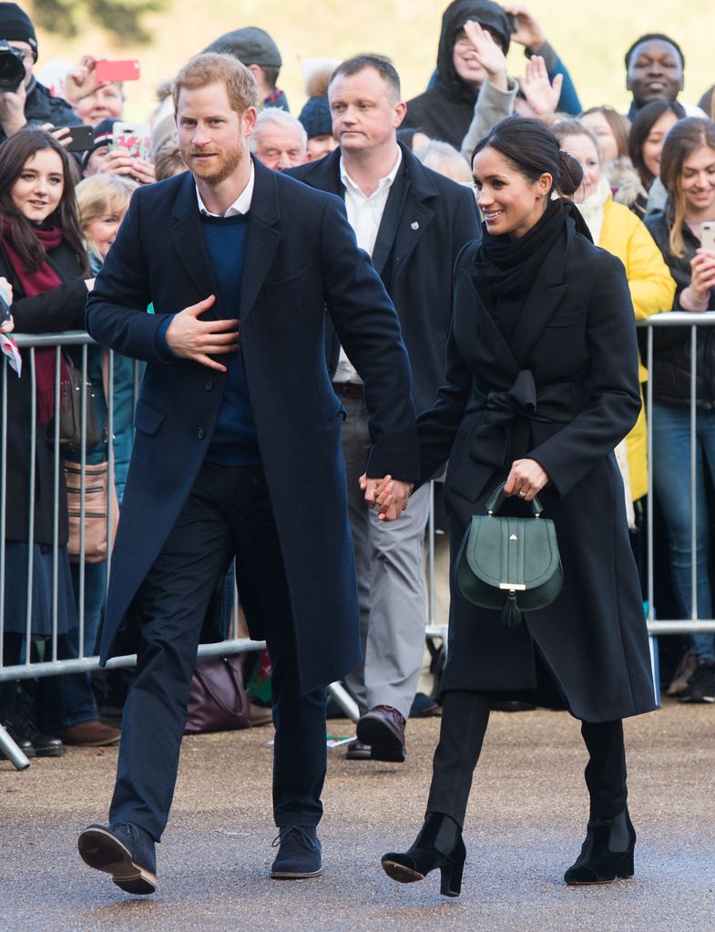 Prince Harry and his then-fiancé Meghan Markle visiting Cardiff Castle in 2018 