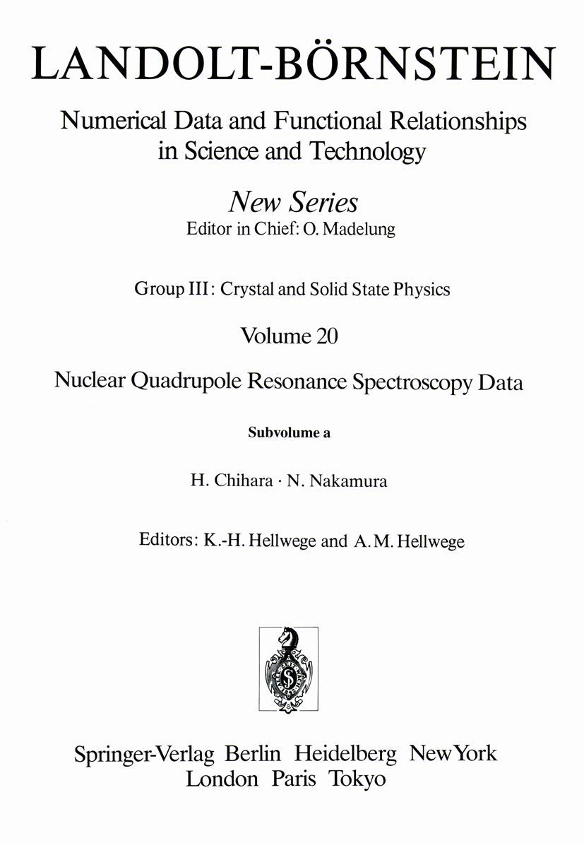 Nuclei D ... Cl (Landolt-Börnstein: Numerical Data and Functional Relationships in Science and Technology - New Series, 20a)