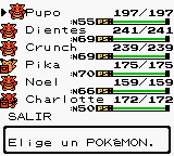 Un equipo en Pokémon Cristal.