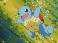 Squirtle saliendo a combatir.