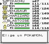 Un equipo en Pokémon Amarillo.