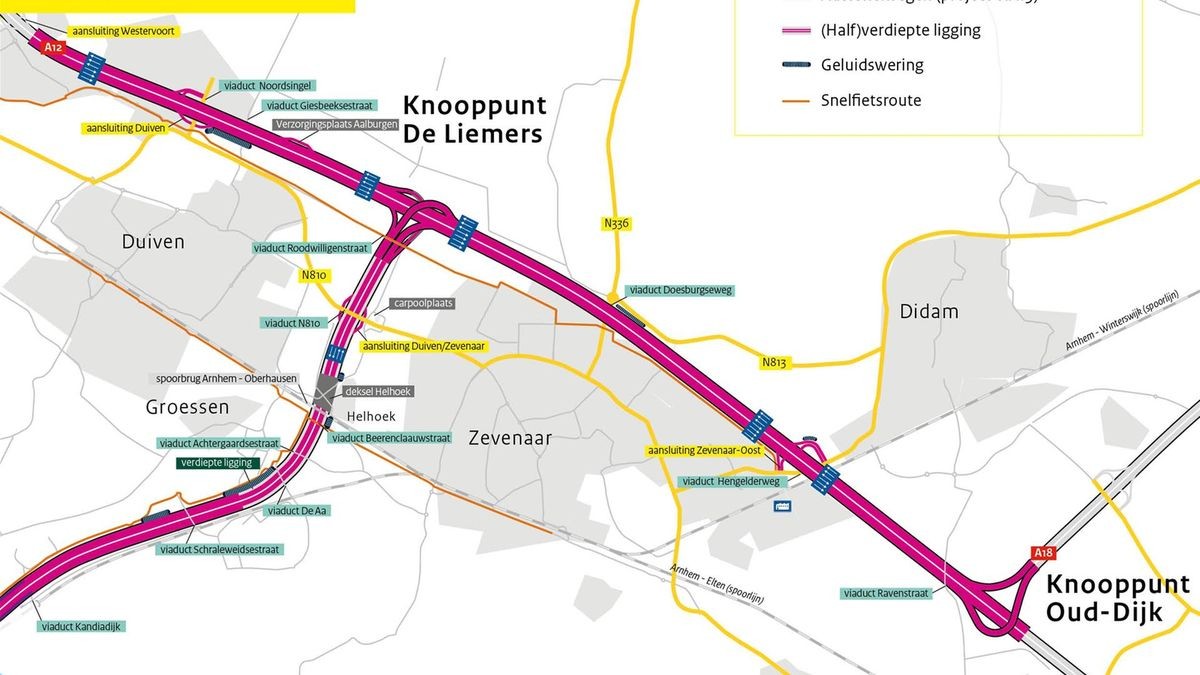 Die neue A15 soll zwischen Duiven und Zevenaar auf die A12 anschließen. 