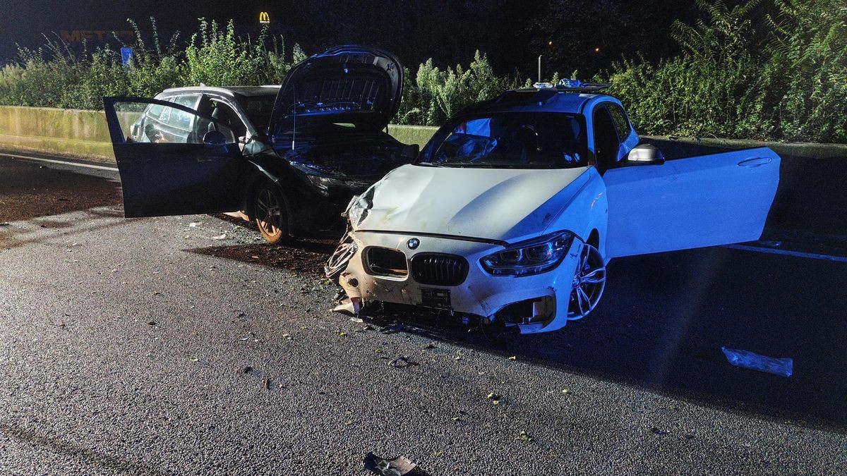 Unfall auf A40 in Mülheim