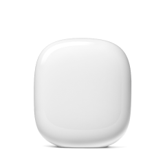 A snow-colored Nest Wifi Pro against a white background.