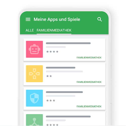 Gemeinsame Käufe in der Familienmediathek auf Google Play