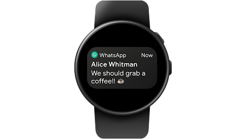 在智能手錶上使用 Wear OS 版 WhatsApp 閱讀和回覆訊息。