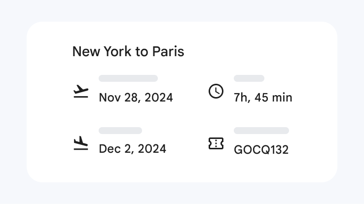 Un horaire de vol de New York vers Paris.