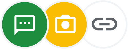 Message, photo and copy link icons.