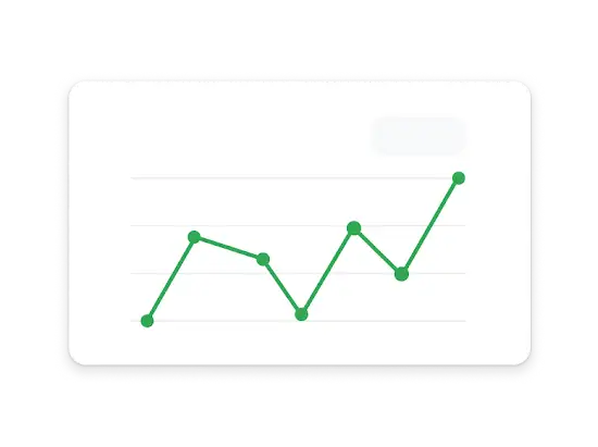 Um gráfico de linhas do acompanhamento de conversões com o valor máximo de 100 mil