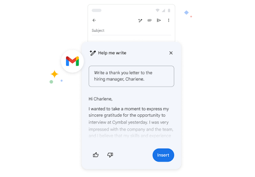 Google Gemini ajudant a escriure un correu electrònic.