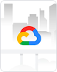 Logotipo de Google Cloud sobre una ciudad