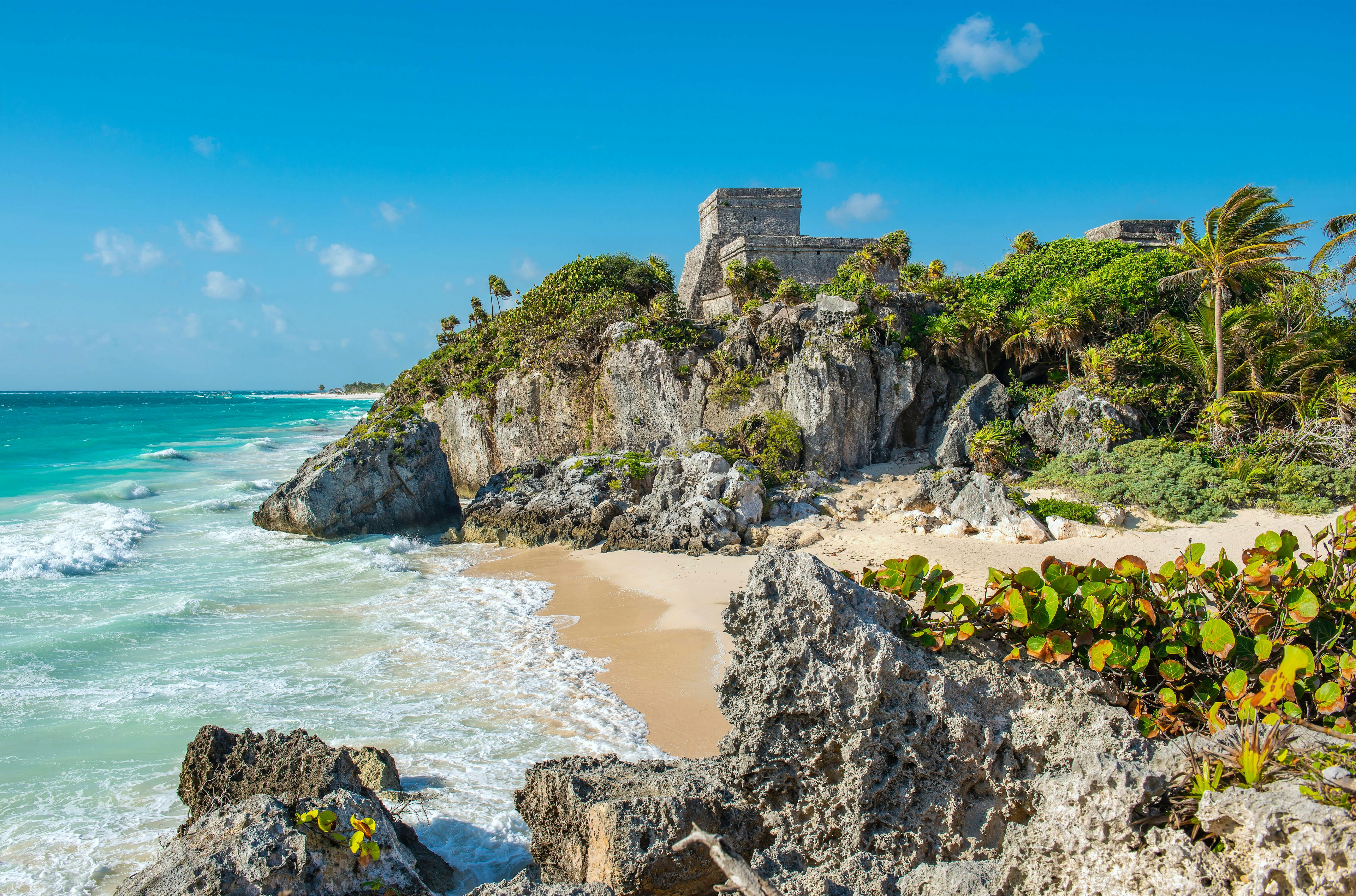 If you plan to explore the ancient ruins of the Ruta Maya, you may want to leave and re-enter Mexico overland. Getty Images