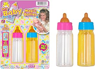 Ja-Ru Magic Baby Doll Bottles Milk Bottle and Juice Bottle, Great Baby Doll Accessories. Set with 2 Bottles. 701-1