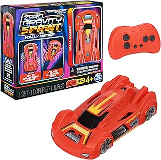 Air Hogs, Zero Gravity Sprint RC Car Wall Climber, Red USB Micro B Rechargeable Indoor Wall Racer, Over 4-Inches, Kids Toy...