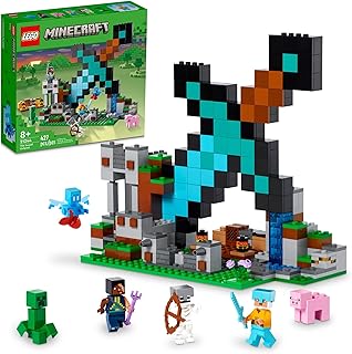 LEGO Minecraft The Sword Outpost 21244 Building Toys - Featuring Creeper, Warrior, Pig, and Skeleton Figures, Game Inspire...