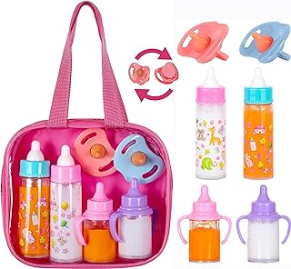 fash n kolor®, My Sweet Baby Disappearing Doll Feeding Set | Baby Care 6 Piece Doll Feeding Set for Toy Stroller | 2 Milk...