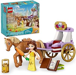 LEGO Disney Princess Belle’s Storytime Horse Carriage and Mini-Doll, Princess Toy for Kids, Disney’s Beauty and The Beast ...