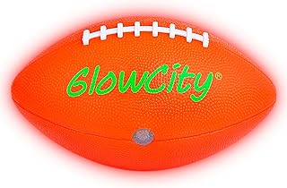 GlowCity Glow in The Dark Football - Light Up LED Ball - Perfect for Evening Play, Camping, and Beach Fun!