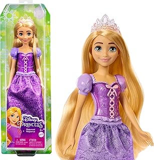 Mattel Disney Princess Toys, Rapunzel Fashion Doll, Sparkling Look with Blonde Hair, Blue Eyes & Tiara Accessory, Inspired...